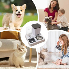 2 in 1 Automatic Pet Feeder Cat Feeder and Water Dispenser Portable Automatic Feeders Non - Slip Pet Bowl Pet Supplies for Cat Dog - PetPals Store