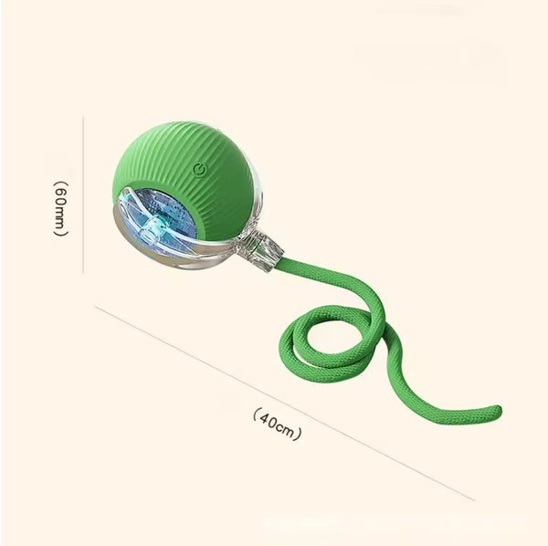 1Pcs Cat Interactive Ball Toys Automatic Rolling Ball Faux Tail Rechargeable Smart Pet Electric Toy Cat Training Imitate Mouse - PetPals Store
