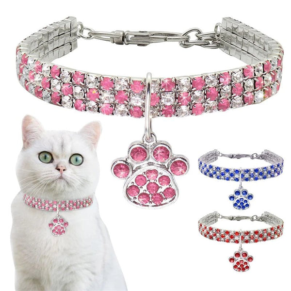 Shiny Zircon Pet Dog Neck Collars Durable Alloy Extended Chain Necklace for Small Medium Pets Pink Party Gifts Dogs Cat Necklace - PetPals Store