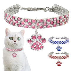 Shiny Zircon Pet Dog Neck Collars Durable Alloy Extended Chain Necklace for Small Medium Pets Pink Party Gifts Dogs Cat Necklace - PetPals Store