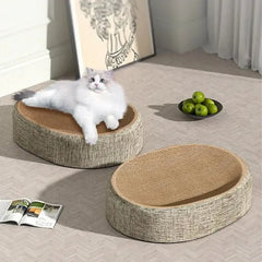 Oval Shaped Scratch Pad for Cats Sisal Scratching Cat Bed Multipurpose Pet Sleeping Mat Wear - Resistant Cat Scratch Bed Nest - PetPals Store