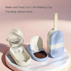 1pc Portable Water Dispenser for Pets, Travel Water Bottle with Drinking Cup and Food Container for Dogs, Cats, Rabbits Outdoor - PetPals Store