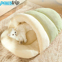 Winter Warm Pet Cat Bed Soft Plush Cat Cave Bed Enclosed Kitten House Pet Sleeping Bed for Cats Small Dogs Pet Supplies - PetPals Store