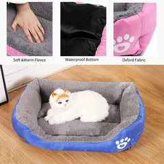 Large Dog Bed Square Plush Cat Nest Kennel All Season Washable Dog Sofa Waterproof Mattress Cat Bed for Medium Dogs Accessories - PetPals Store