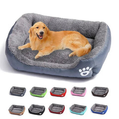 Large Dog Bed Square Plush Cat Nest Kennel All Season Washable Dog Sofa Waterproof Mattress Cat Bed for Medium Dogs Accessories - PetPals Store