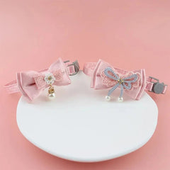 Pet Collar Pink Lace Bow Hanging Bead Cat Choker Bell Dog Cat Supplies Pet Accessories Dog Accessories Dog Cat Products - PetPals Store