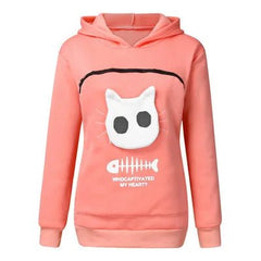 S - 3XL Cat Lovers Hooded Sweatshirt Kangaroo Dog Pet Paw Dropshipping Pullovers Cuddle Pouch Fish Pocket Hoodie - PetPals Store