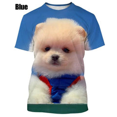 New Summer Hot Sale Funny Dog Pomeranian 3D Printing High Quality Men's And Women's T-shirt Tops Cute Tee Clothing Y2k Clothes - PetPals Store