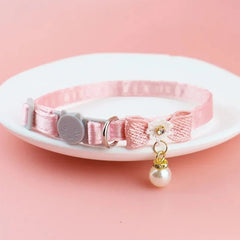 Pet Collar Pink Lace Bow Hanging Bead Cat Choker Bell Dog Cat Supplies Pet Accessories Dog Accessories Dog Cat Products - PetPals Store