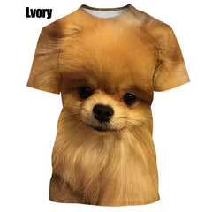 New Summer Hot Sale Funny Dog Pomeranian 3D Printing High Quality Men's And Women's T-shirt Tops Cute Tee Clothing Y2k Clothes - PetPals Store