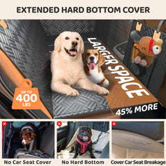 Juice Pet Dog Hammock for Car SUV Trucks Waterproof Hard Bottom Back Seat Extender for Dogs Back Seat Cover Dog Car Seat Cover - PetPals Store