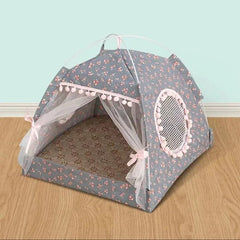 Cat Broken Flower Tent Semi Enclosed Internet Celebrity Tent Nest Universal For All Seasons Pet Supplies Summer Dog And Cat Nest - PetPals Store