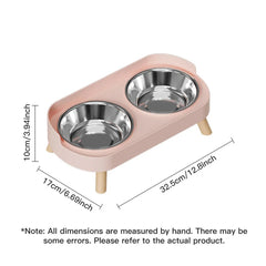 Cat Bowl Anti - knock Stainless Steel Double Bowl Dog Bowl Cat Bowl Food Bowl Anti - splash Food Bowl Cat Water Bowl - PetPals Store