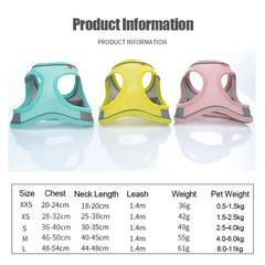 Cats Dog Accessories Small Dog Collar Safety Vest Pet Chest Rope Dogs Cover Breathable Adjustable Harnesses Supplies Products - PetPals Store