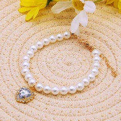 Pet Pearl Collar Dog Princess Necklace Cat Jewelry Cute Collar Puppy Accessories Dog Kitten Chain Chihuahua Wedding Jewelry Gift - PetPals Store