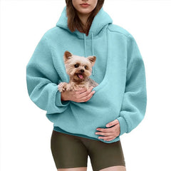 Solid color Men's Kangaroo Hoodie Blackley Sweatshirt with Pet Pocket Cat Carrier Comfortable Unisex Hooded Sweatshirt - PetPals Store