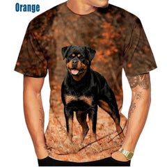 New Men's Casual T-shirt Pet Dog Short Sleeves Shirt Cute Fashion Rottweiler 3D Printing Tops XS~5XL - PetPals Store