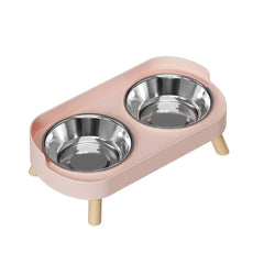 Cat Bowl Anti - knock Stainless Steel Double Bowl Dog Bowl Cat Bowl Food Bowl Anti - splash Food Bowl Cat Water Bowl - PetPals Store