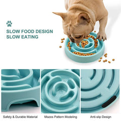 Pet Dog Slow Feeder Bowl PP Plastic Non Slip Puzzle Bowl Anti - Gulping Pet Cat Slower Food Feeding Dishes Puppy Bowl Dog Supplies - PetPals Store