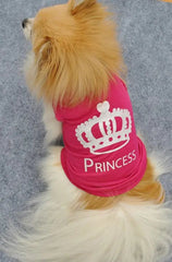 Princess Crown Dog Shirts Vest, Puppy Summer Dog Clothes for Small Dogs, Puppy Cat T Shirt Pet Apparel - PetPals Store