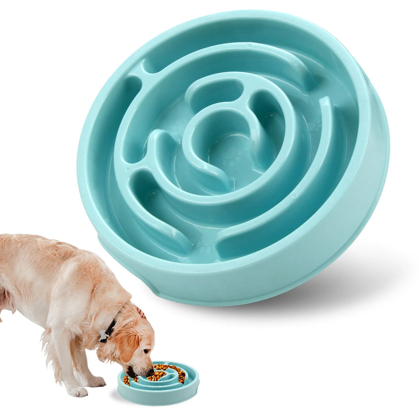 Pet Dog Slow Feeder Bowl PP Plastic Non Slip Puzzle Bowl Anti - Gulping Pet Cat Slower Food Feeding Dishes Puppy Bowl Dog Supplies - PetPals Store