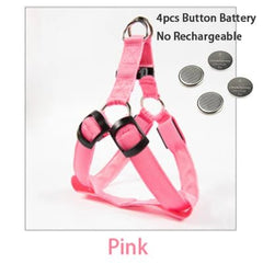 Adjustable LED Dog Harness Usb Rechargeable Flashing Night Safety No Pull Collars Harness For Small Medium Dogs Pets Arnes Perro - PetPals Store
