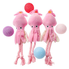 Octopus Shaped Pet Dog Plush Toys for Small Large Dogs Cats Squeaky Toy with Rope Interactive Plaything Puppy Training Chew Toys - PetPals Store