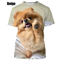 New Summer Hot Sale Funny Dog Pomeranian 3D Printing High Quality Men's And Women's T-shirt Tops Cute Tee Clothing Y2k Clothes - PetPals Store