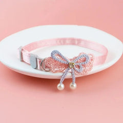 Pet Collar Pink Lace Bow Hanging Bead Cat Choker Bell Dog Cat Supplies Pet Accessories Dog Accessories Dog Cat Products - PetPals Store