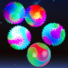 Pet Light Up Toy Ball Glowing LED Puppy Flashing Elastic Ball Toy Color Light TPR Ball Interactive Toys For Cats Small Dogs - PetPals Store