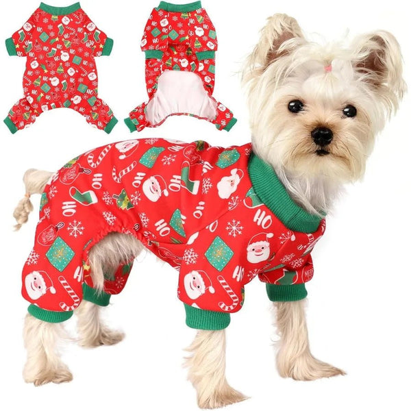 Dog Christmas Pajamas for Small Dogs Winter Chihuahua Yorkie Doggy Pajamas Christmas Doggie Clothes Soft Doggie Pjs Pet Clothes - PetPals Store