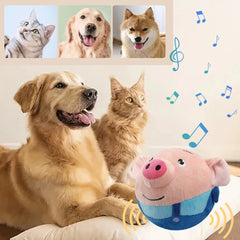 Plush Automatic Bouncing Toys Bite Resistant Funny Interactive Squeaky Toys Talking Self - Moving for Small Medium Dogs - PetPals Store