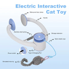 Cat Toys Electric Door Hanging Cat Toy Interactive Cat Toy USB Rechargeable Self Play Toy Retractable Kitten Toys - PetPals Store