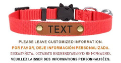 Nylon Cat Collar Personalized Adjustable Breakaway Soft Tag Pet Products Bell Small Dog Kitten Safety Accessories Necklace - PetPals Store