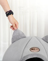 Pet bed with cat ears cat bed for small medium large cats Keep warm in winter Comfortable and soft Machine washable - PetPals Store