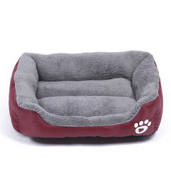 Large Dog Bed Square Plush Cat Nest Kennel All Season Washable Dog Sofa Waterproof Mattress Cat Bed for Medium Dogs Accessories - PetPals Store