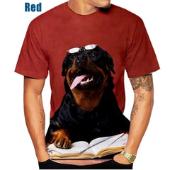 New Men's Casual T-shirt Pet Dog Short Sleeves Shirt Cute Fashion Rottweiler 3D Printing Tops XS~5XL - PetPals Store