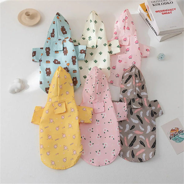 Cartoon Printed Dog Raincoat for Small Dogs Waterproof Pet Clothes Poodle Puppy Pomeranian Raincoats chubasquero para perros - PetPals Store