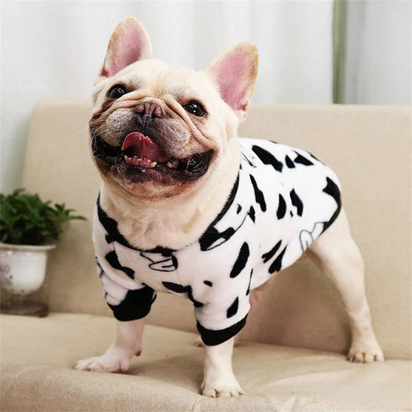 Lovely Leopard Pet Dog Clothes Soft Flannel Winter Puppy Overalls York Dog Cartoon Printing Sphinx Cat Sweatshirt Drop Shipping - PetPals Store
