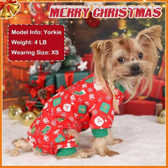 Dog Christmas Pajamas for Small Dogs Winter Chihuahua Yorkie Doggy Pajamas Christmas Doggie Clothes Soft Doggie Pjs Pet Clothes - PetPals Store