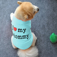 Lovely I Love My Daddy Mommy Small Dog Puppy Pet Cotton Clothes Sleeveless Vest - PetPals Store