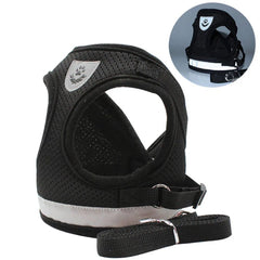 Adjustable Breathable Pet Dog Cat Harness and Leash Escape Proof Cat Vest Harness Puppy Dog Kitten Leads Reflective Cat Collar - PetPals Store