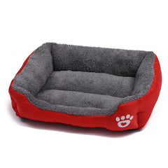 Large Dog Bed Square Plush Cat Nest Kennel All Season Washable Dog Sofa Waterproof Mattress Cat Bed for Medium Dogs Accessories - PetPals Store