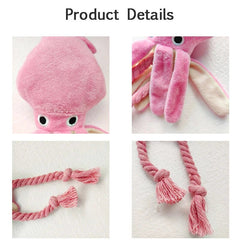 Octopus Shaped Pet Dog Plush Toys for Small Large Dogs Cats Squeaky Toy with Rope Interactive Plaything Puppy Training Chew Toys - PetPals Store