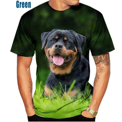 New Men's Casual T-shirt Pet Dog Short Sleeves Shirt Cute Fashion Rottweiler 3D Printing Tops XS~5XL - PetPals Store