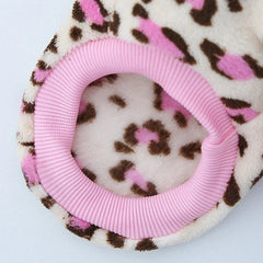 Lovely Leopard Pet Dog Clothes Soft Flannel Winter Puppy Overalls York Dog Cartoon Printing Sphinx Cat Sweatshirt Drop Shipping - PetPals Store