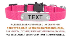 Nylon Cat Collar Personalized Adjustable Breakaway Soft Tag Pet Products Bell Small Dog Kitten Safety Accessories Necklace - PetPals Store