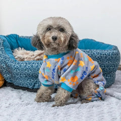 Dog Pajamas for Small Dogs Winter Warm Dog Pjs Clothes Puppy Apparel for Cold Weather Fleece Cute Paw Pattern Pet Onesies Jumps - PetPals Store