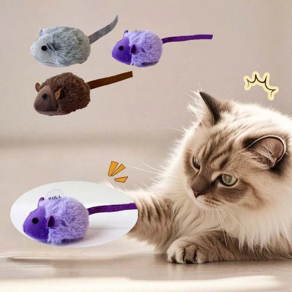 Plush Cat Toy Squeaky Simulation Mouse Interactive Kitten Toy Faux Fur Mice Chew Game Cat Accessories - PetPals Store
