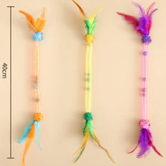 Cat Springs Toys String Tubing with Feather Spring Elastic Cat Toy Interactive Scratching Feather Toys Pet Catnip Products gatos - PetPals Store